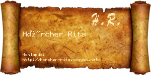 Hörcher Rita névjegykártya